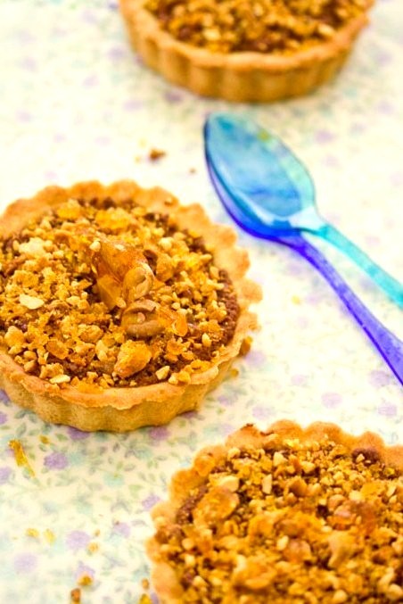 Chocolate Peanut Butter Tart With Peanut Praline Brittle (click Title For Recipe!)