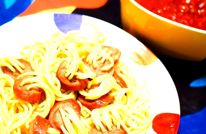 Pinoy Spaghetti with Sausages