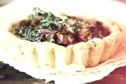 Rainbow Chard Tartlets with Rosemary Almond Meal Crust Roost
