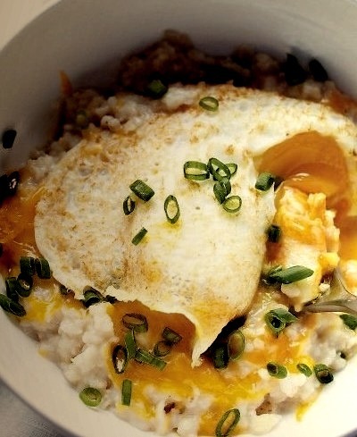 Savory Oatmeal with Soft-Cooked Eggs